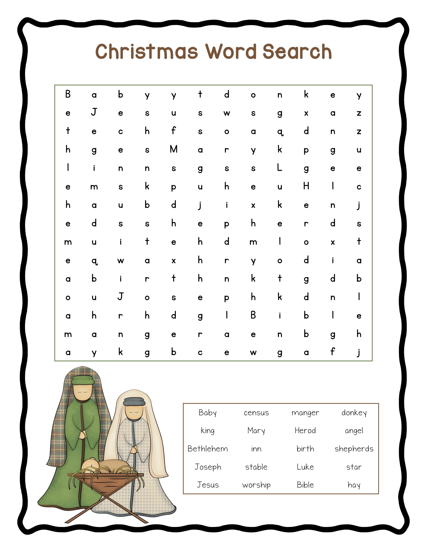 Christian Christmas Activities 10 Free PDF Printables Printablee