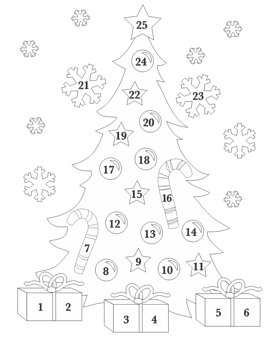 6 Best Christmas Countdown Tree Printable PDF for Free at Printablee