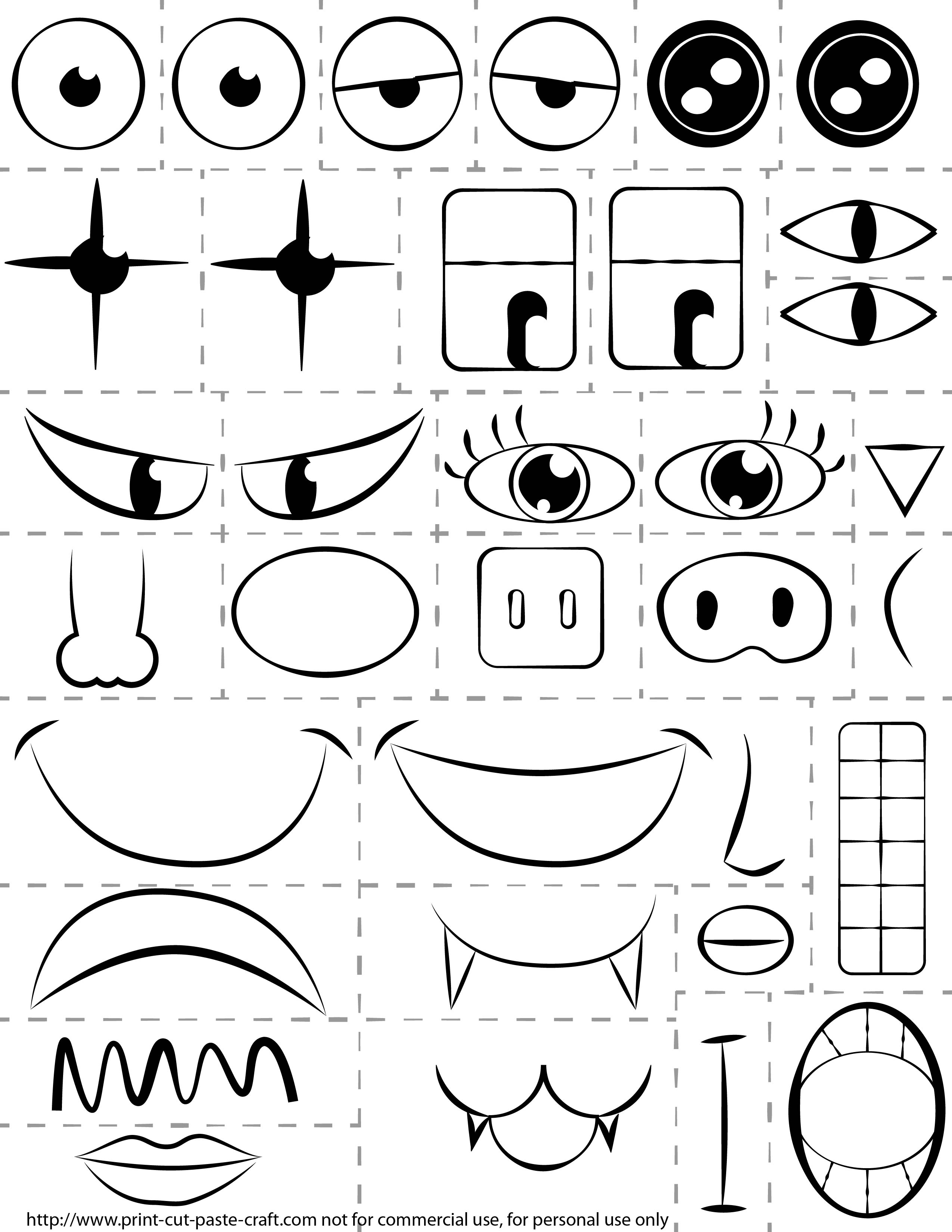 6 Best Images of Funny Face Parts Printable - Printable Funny Faces ...