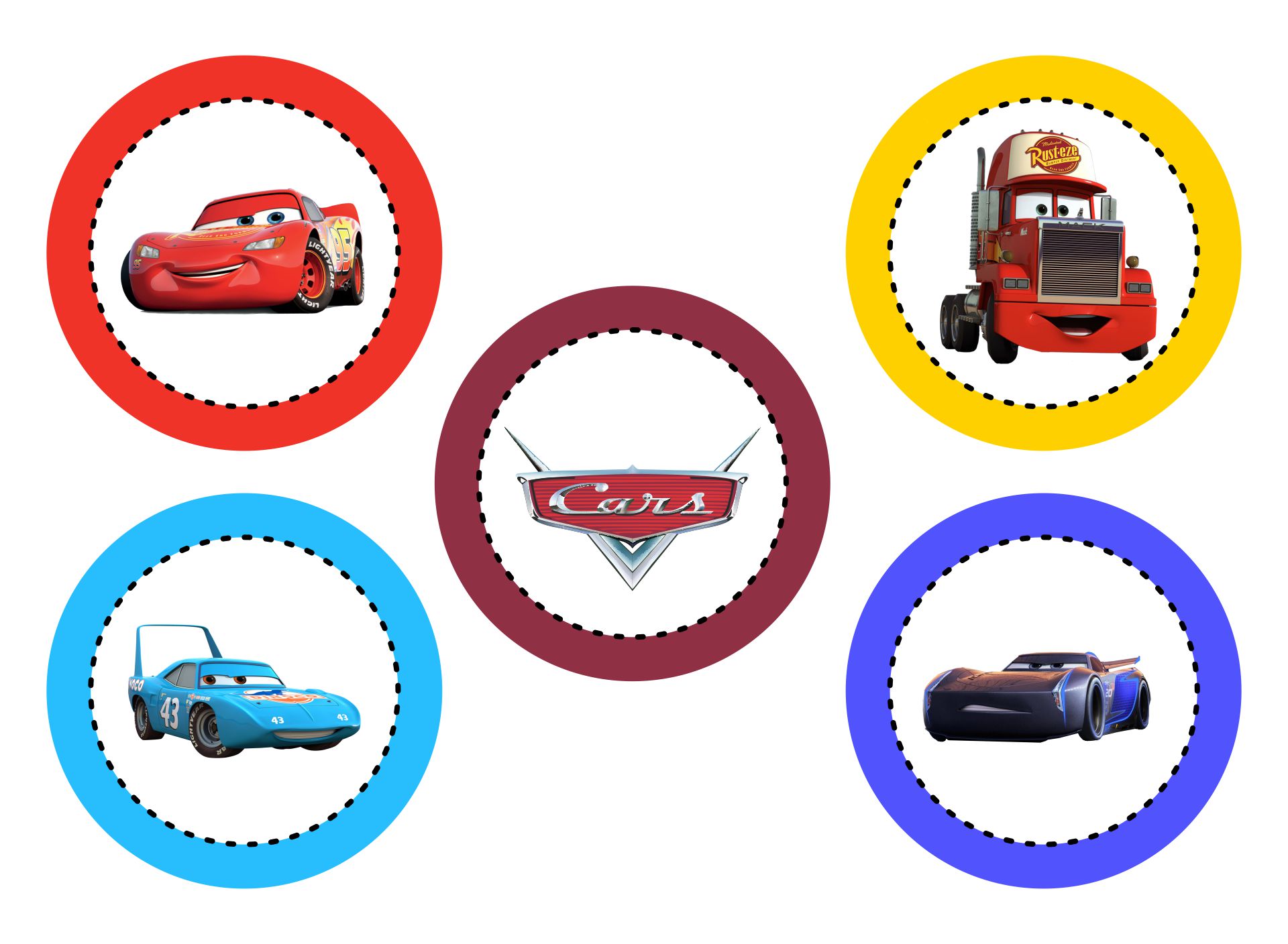 Printable Disney Cars Cake Toppers