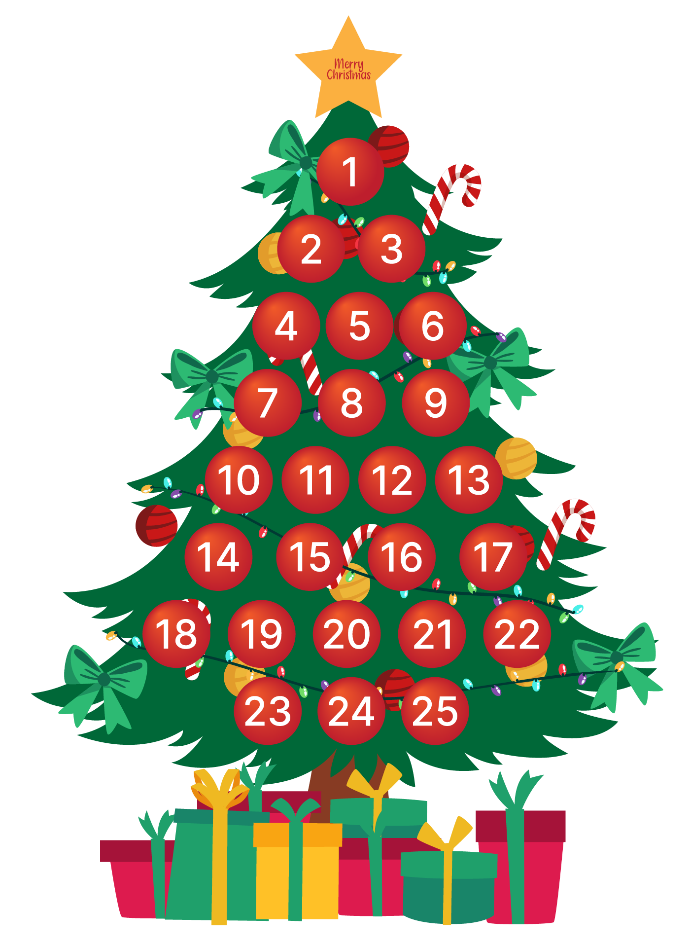 Christmas Countdown Tree Printable