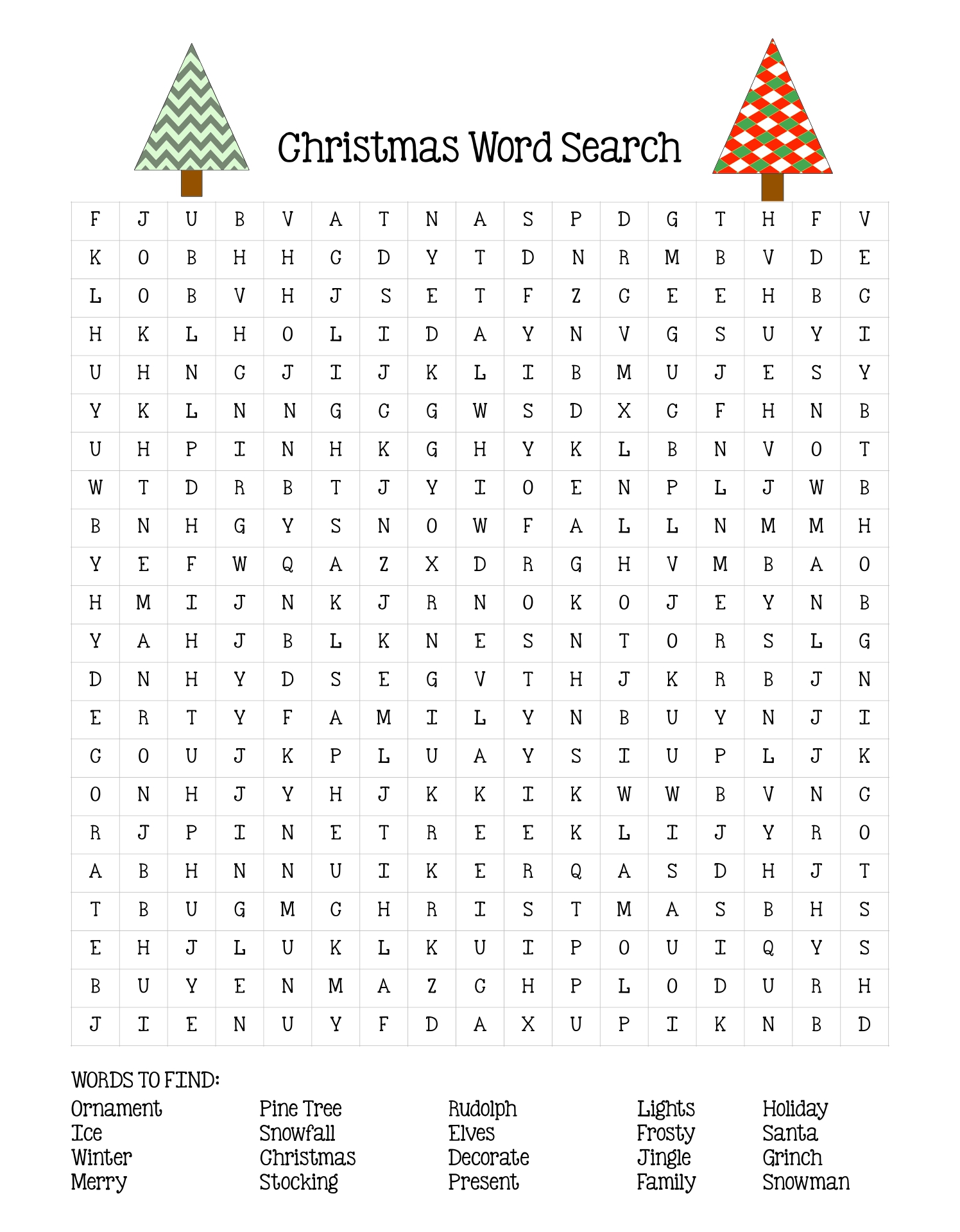 Religious Christmas Word Search Printable