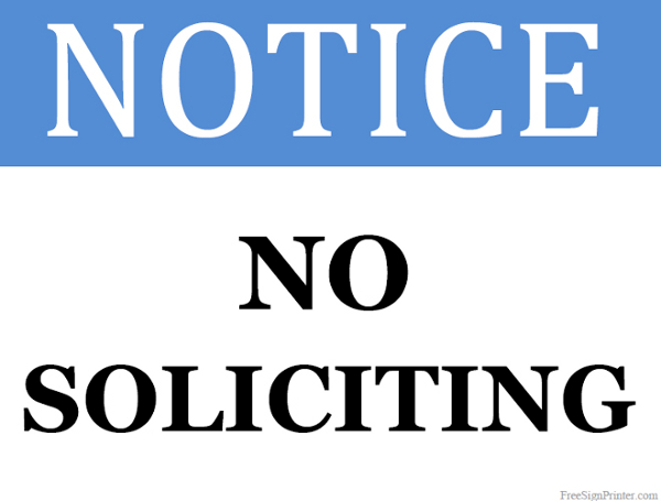 No Soliciting Signs Printable