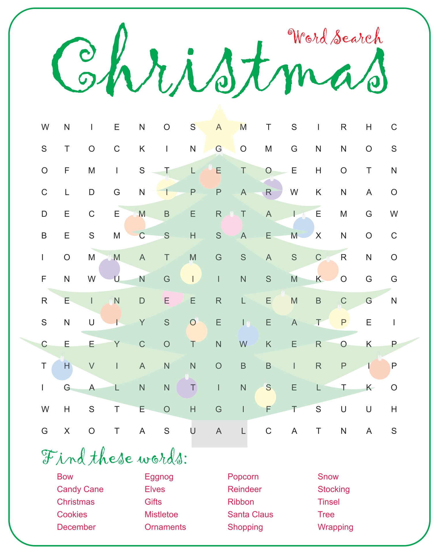 Free Christian Christmas Games Printables