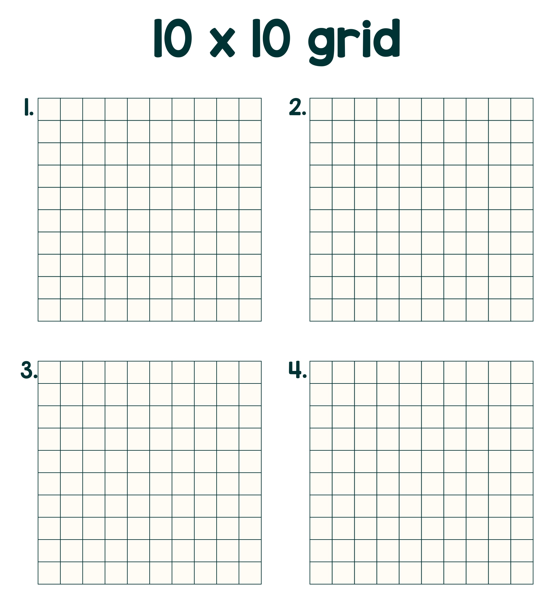 10 X 10 Grid Template