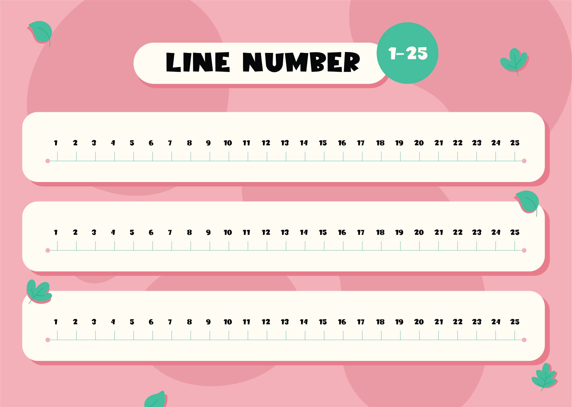 Printable Number Lines To 25