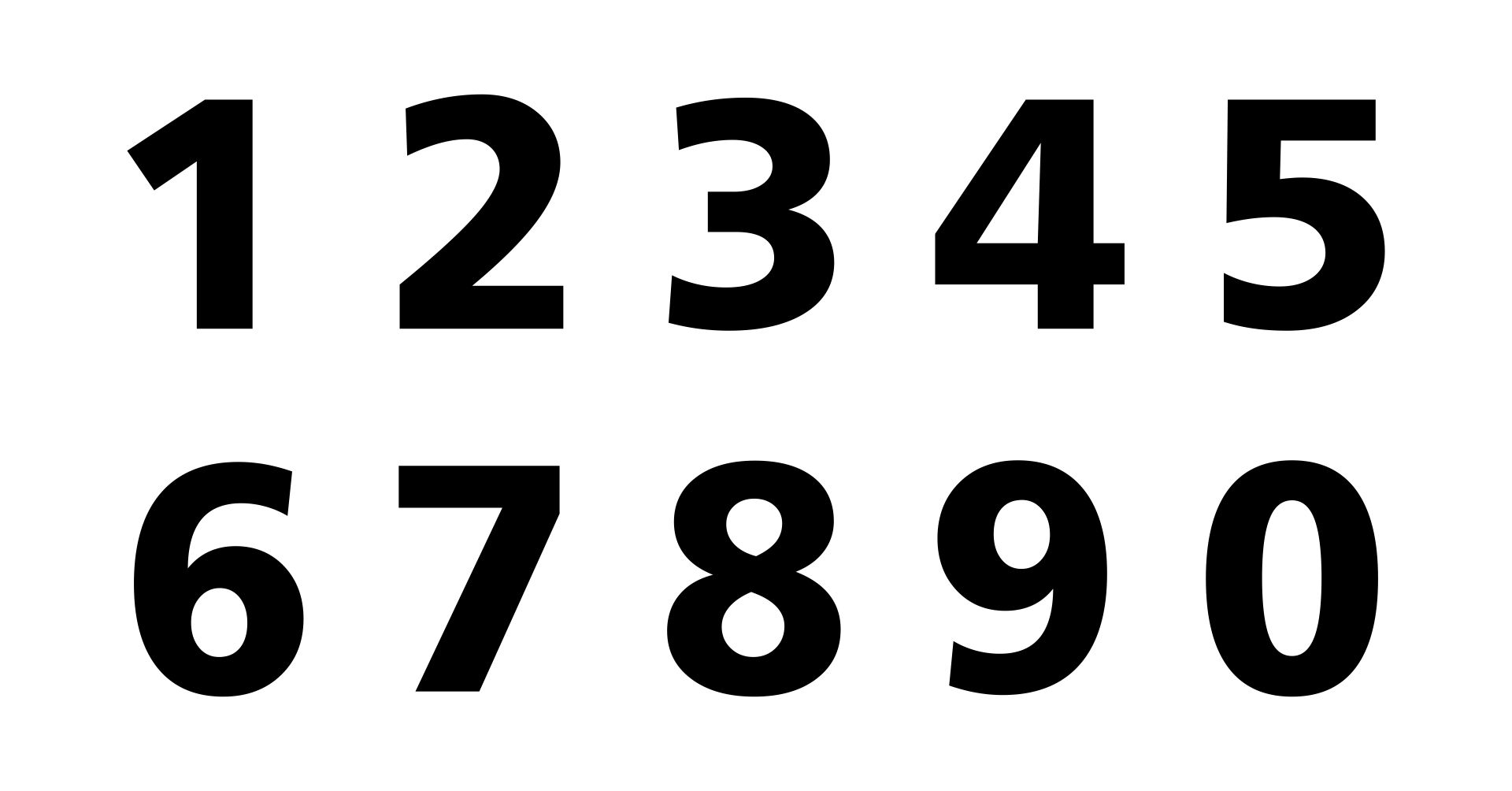 1 Inch Printable Block Numbers
