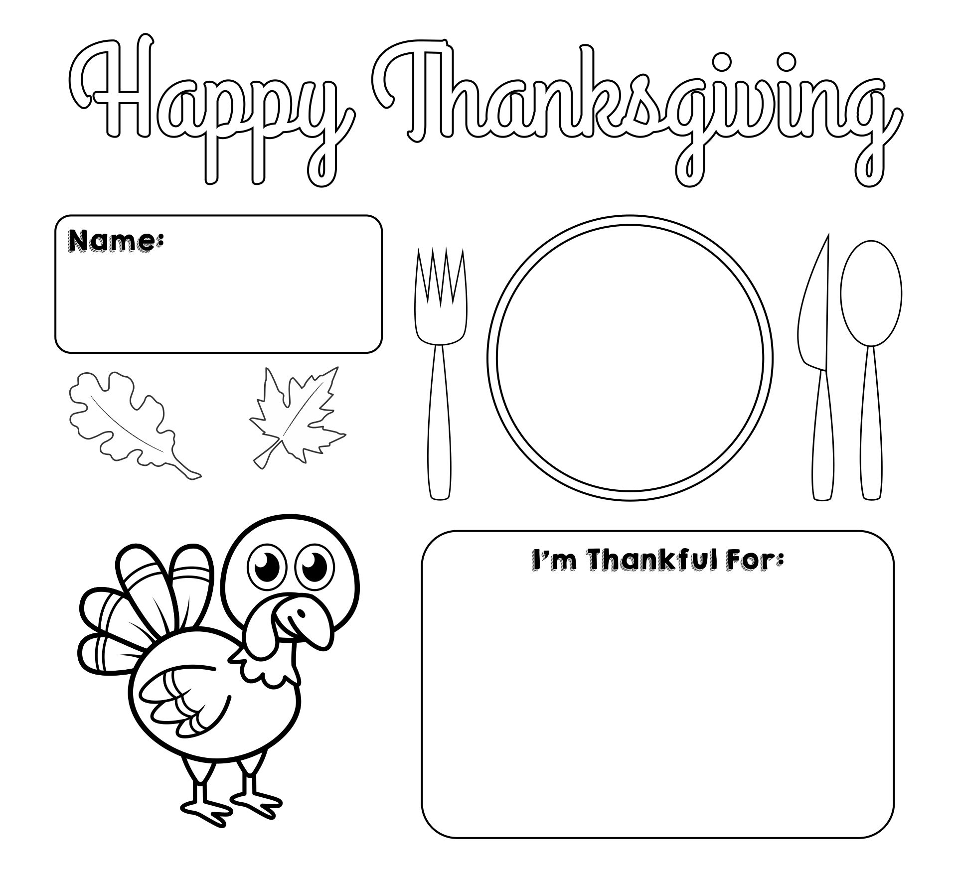 7 Best Images of Printable Placemats To Color - Kids Placemat Template ...