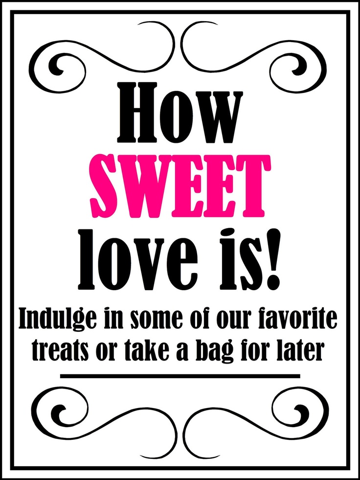 Wedding Candy Buffet Signs Printable