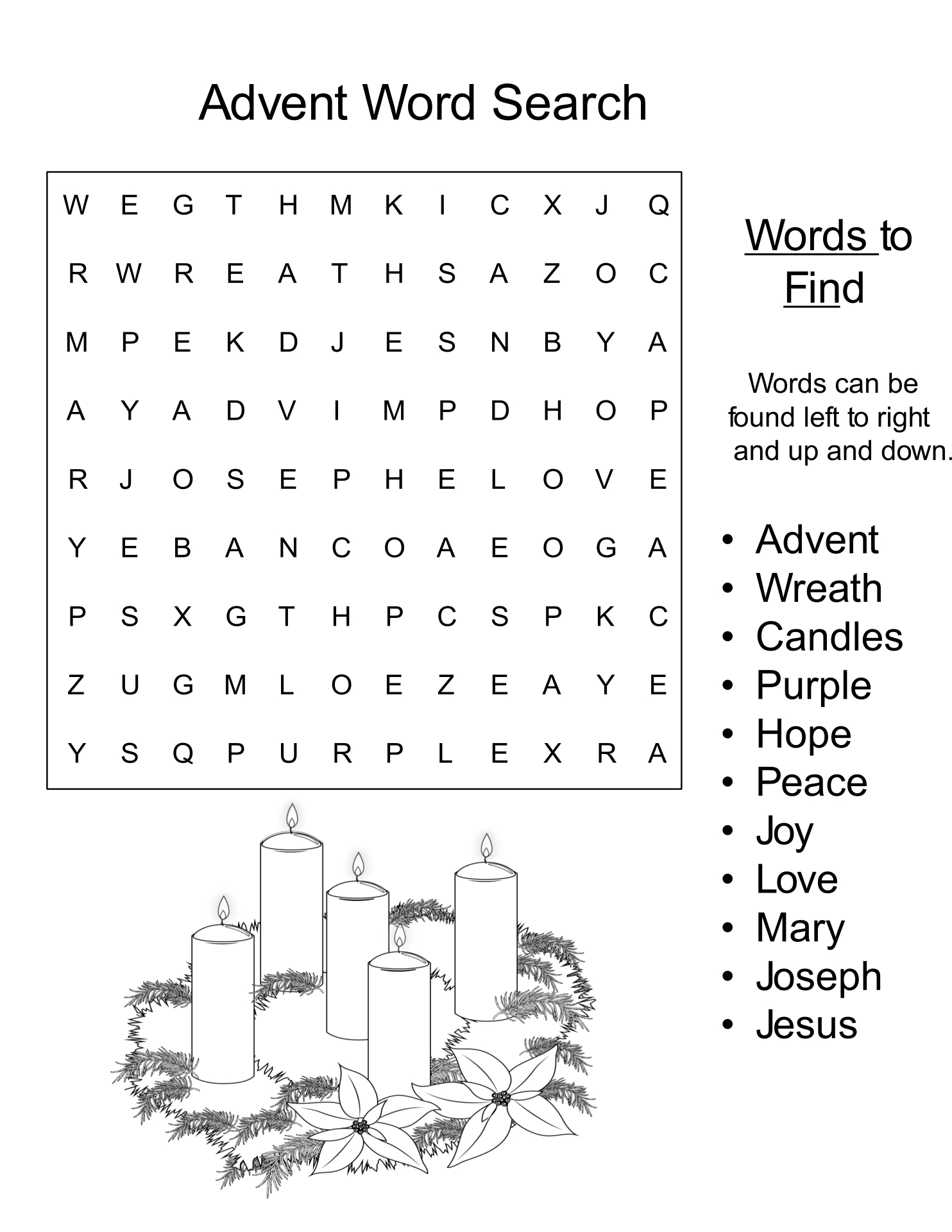 Free Advent Worksheets