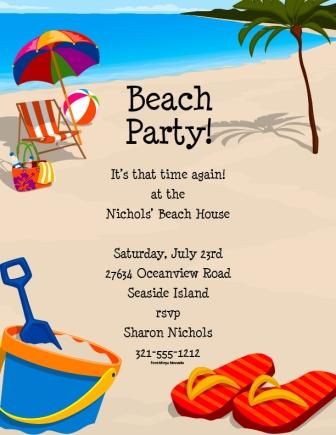 Beach Party Invitation Templates