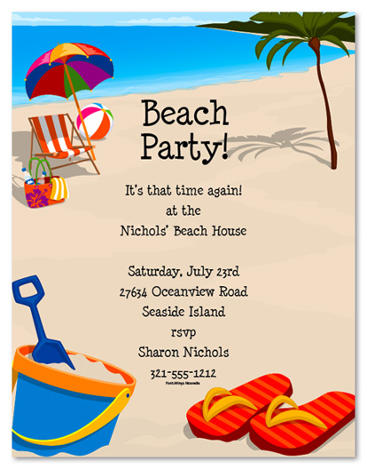 Beach Party Invitation Templates