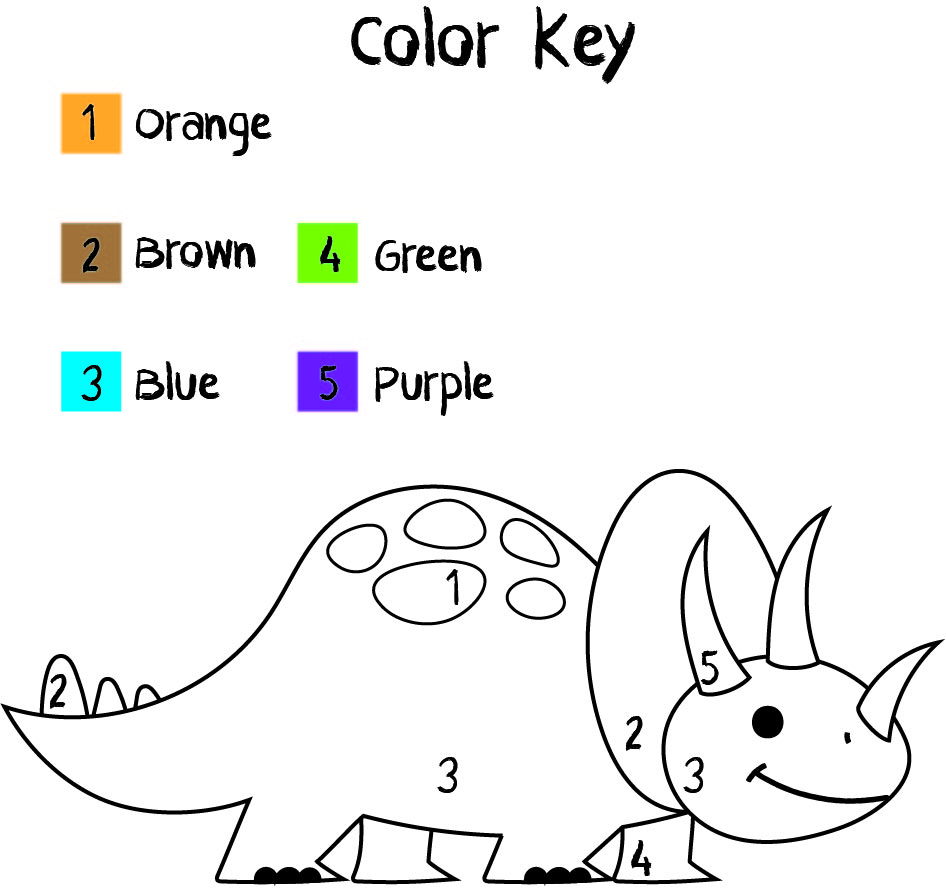 Dinosaur Color By Number Printable