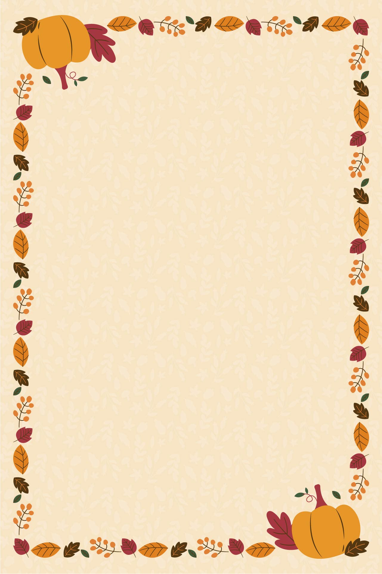 Pumpkin Border Paper Printable