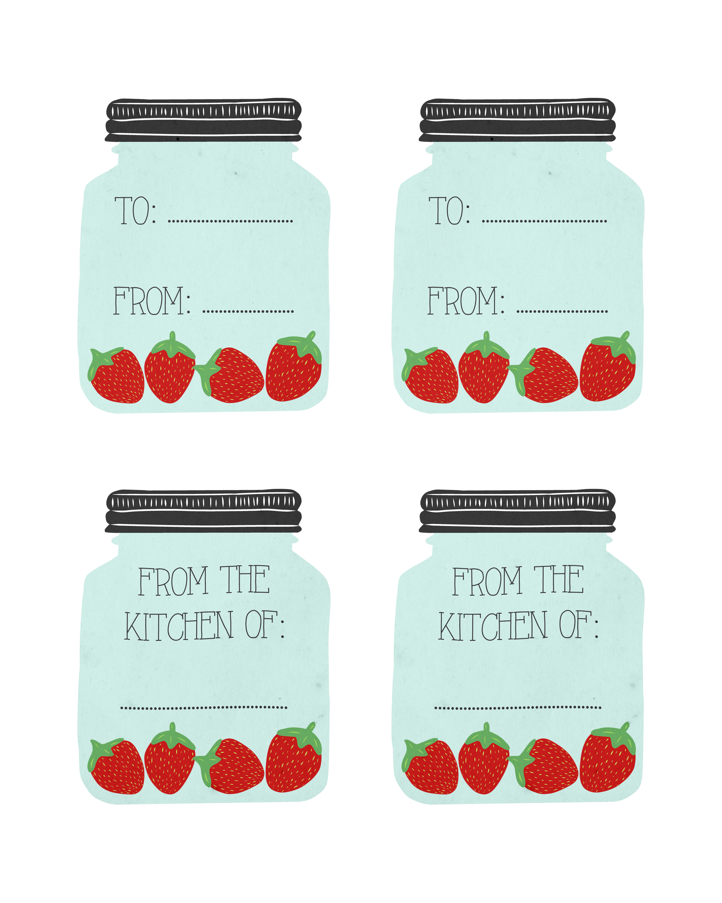 Printable Mason Jar Gift Tags