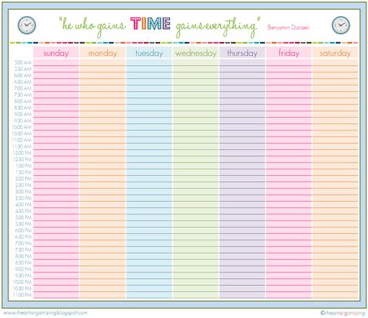 Printable Weekly Schedule