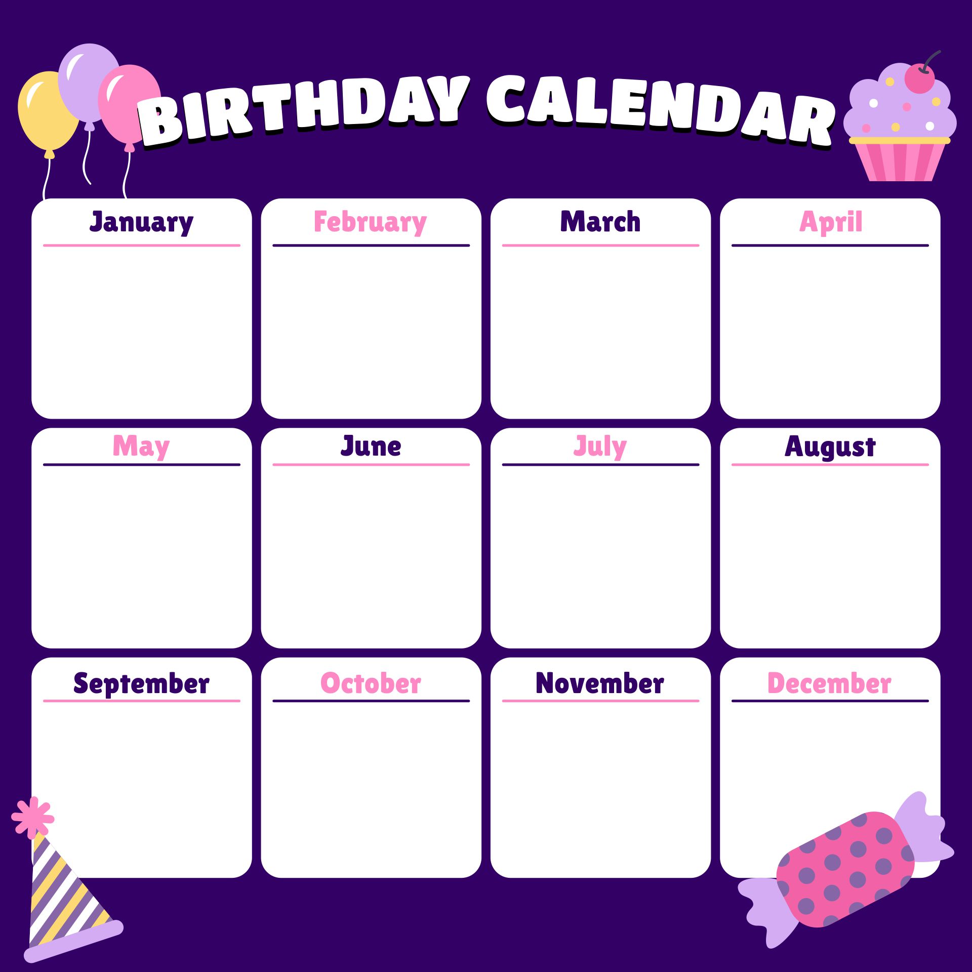 Employee Birthday List Template Excel