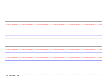 Printable Landscape Lined Writing Paper Template