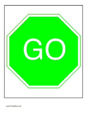 Stop and Go Signs Printable Free