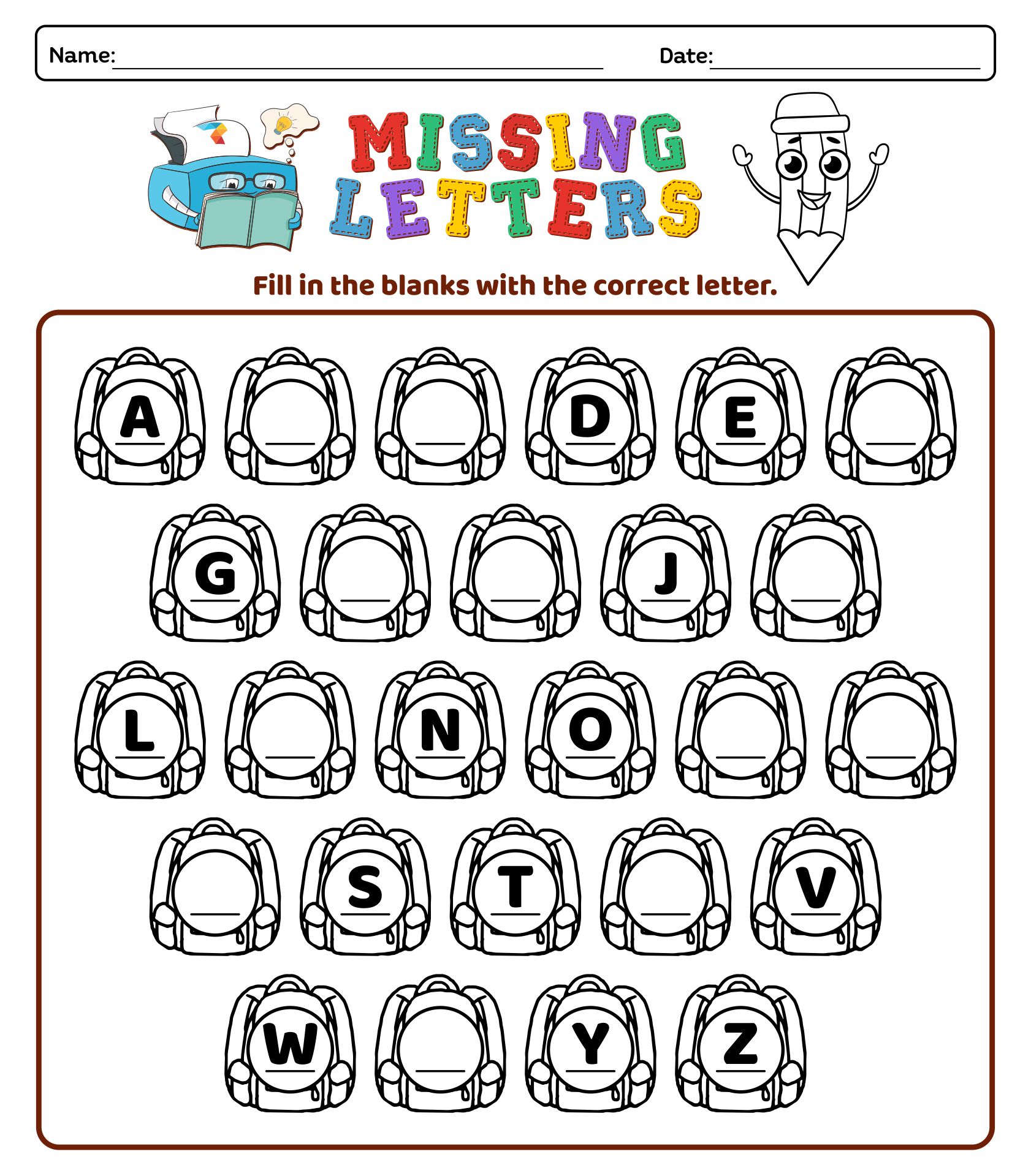 20 Best Free Printable Alphabet Worksheets Kindergarten PDF For Free At 