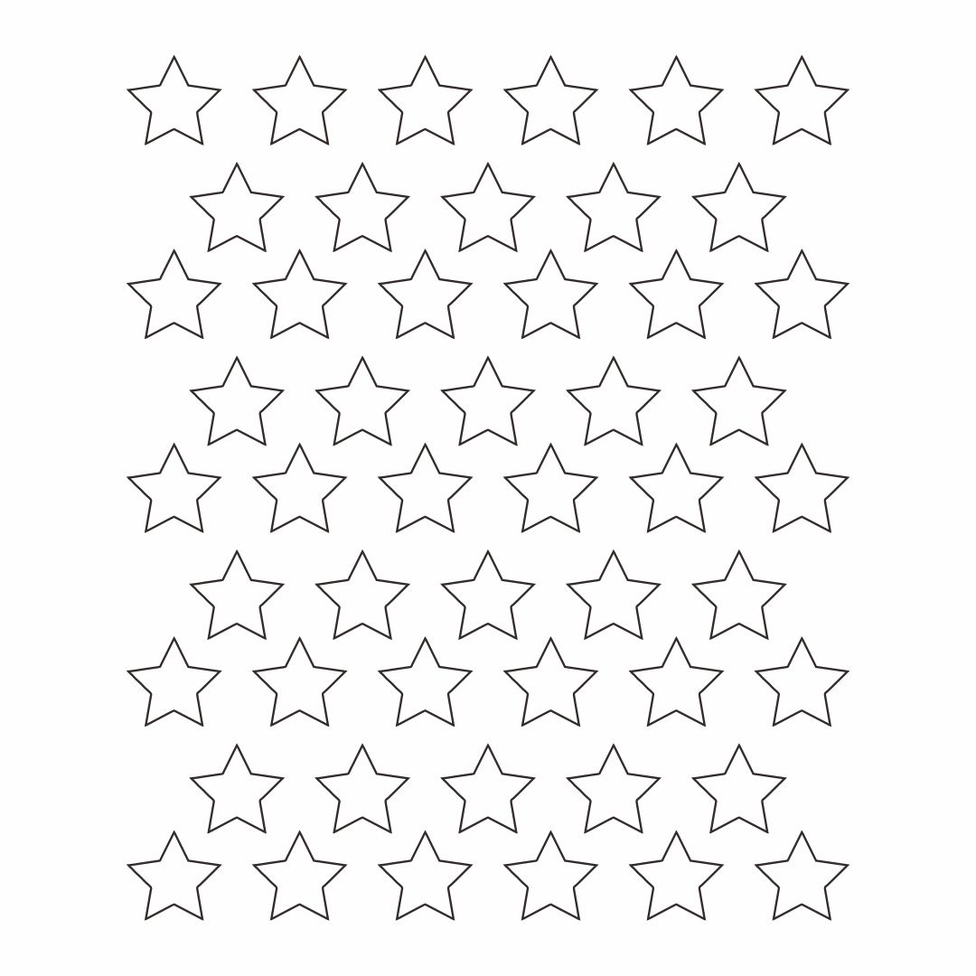 Звезды разного размера на одном листе