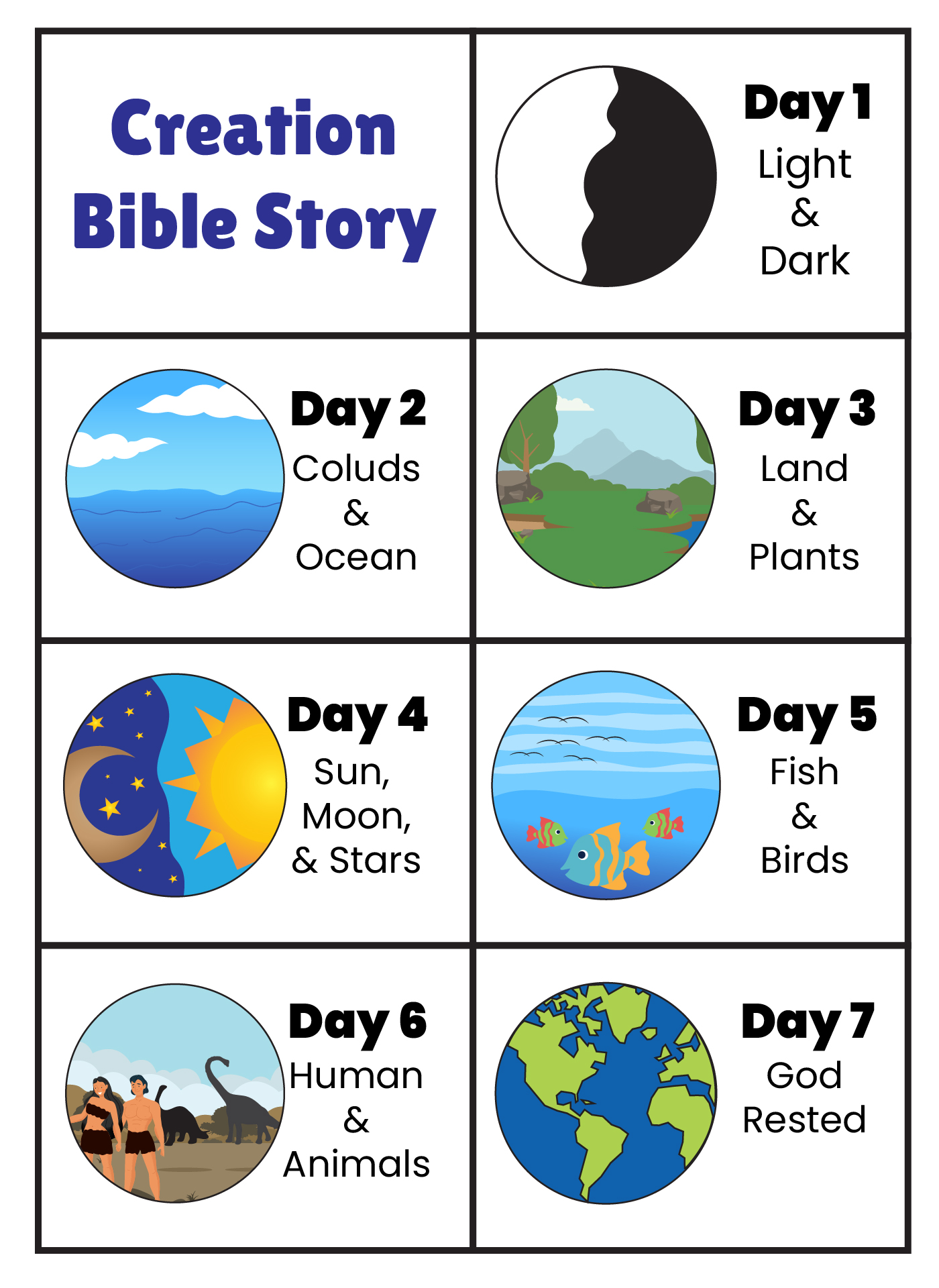 Days Of Creation Printables Free