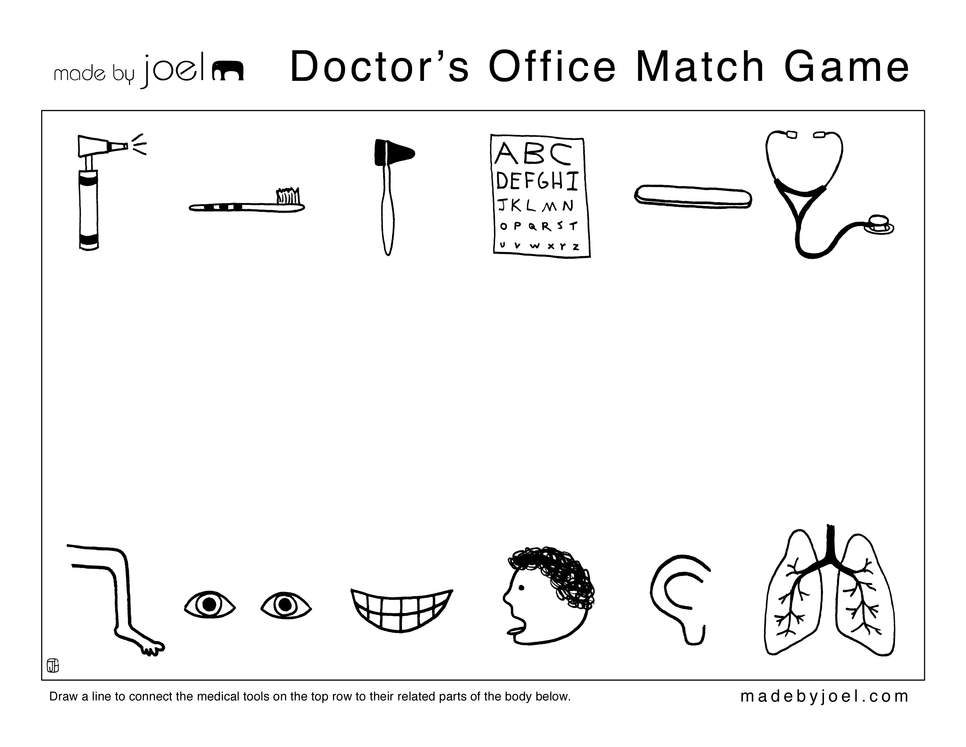 Doctors Office Worksheets for Kids