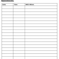 Printable Appointment Sheets