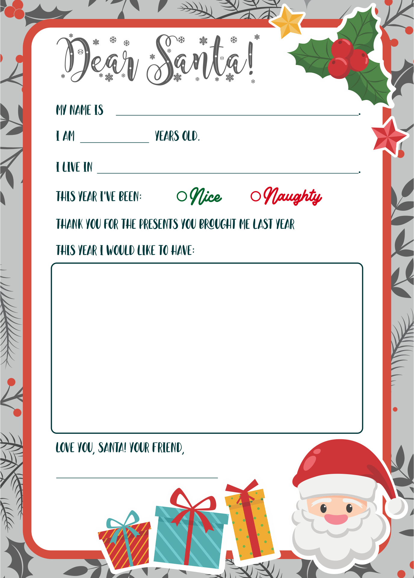 Template Printable Letter Explaining Santa Web Diy Letter From Santa