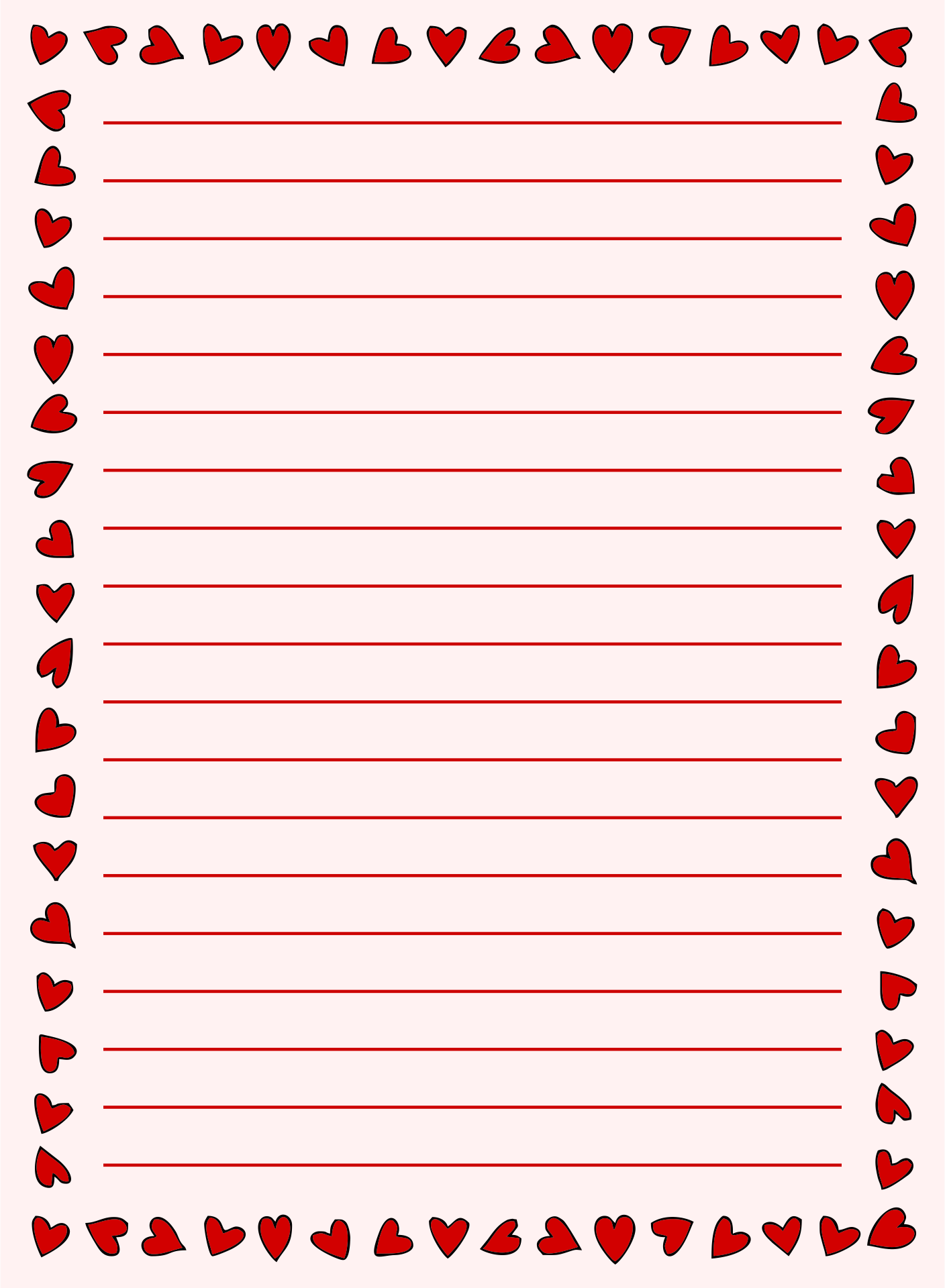 Printable Background Love Letter Template