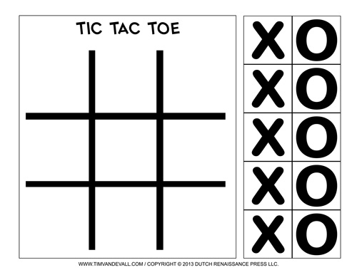 Printable Tic Tac Toe Game