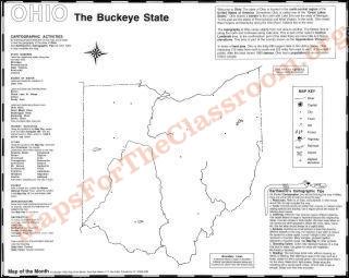 Kids Map of Ohio Mountain Ranges