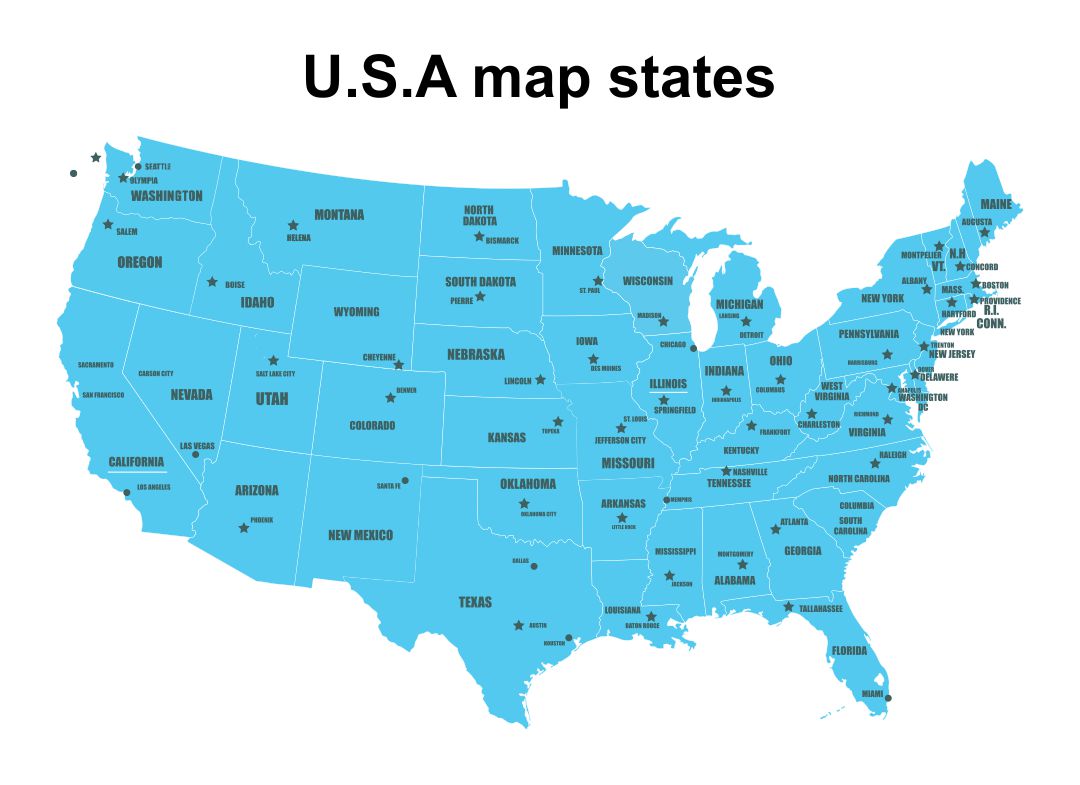 Printable US State Shapes