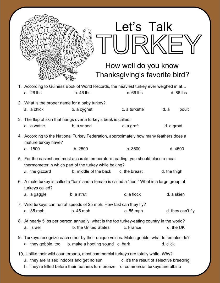 10 Best Printable Trivia Thanksgiving Games PDF For Free At Printablee