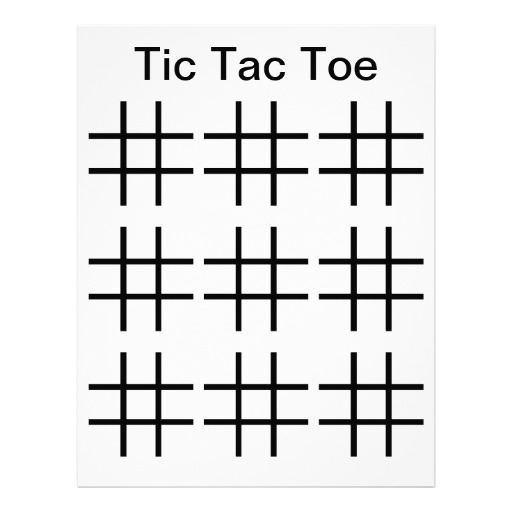 Tic Tac Toe Sheets