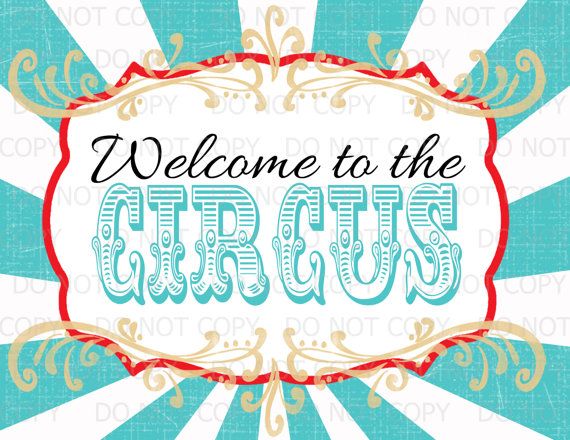 Welcome Circus Signs Printable