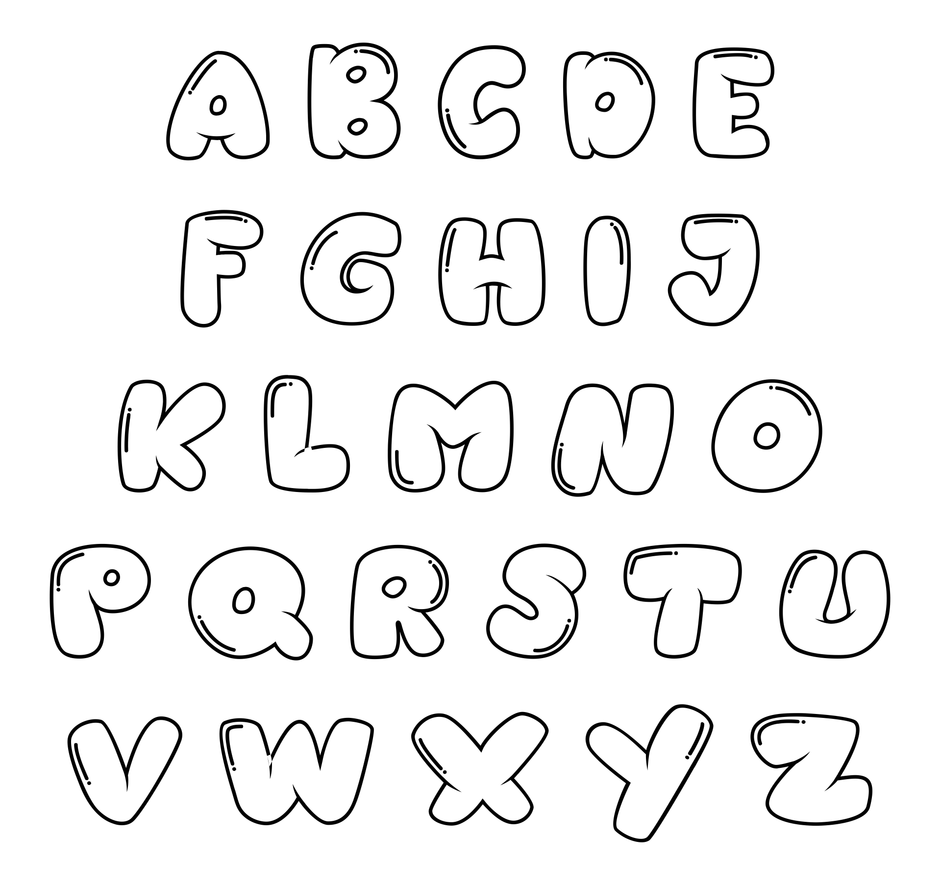 font for bubble letters in word