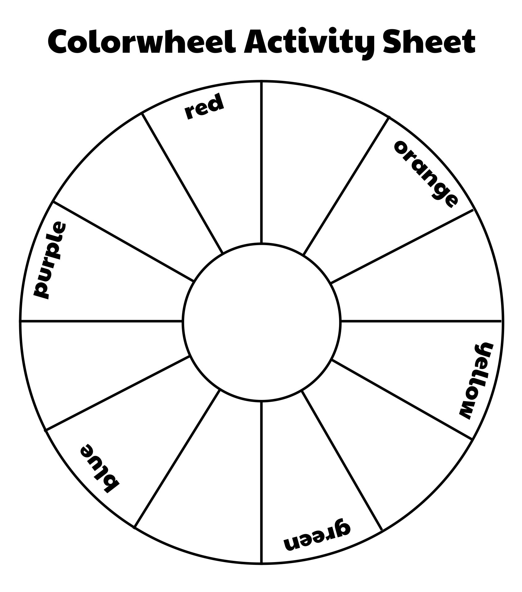 Primary Color Wheel Worksheet