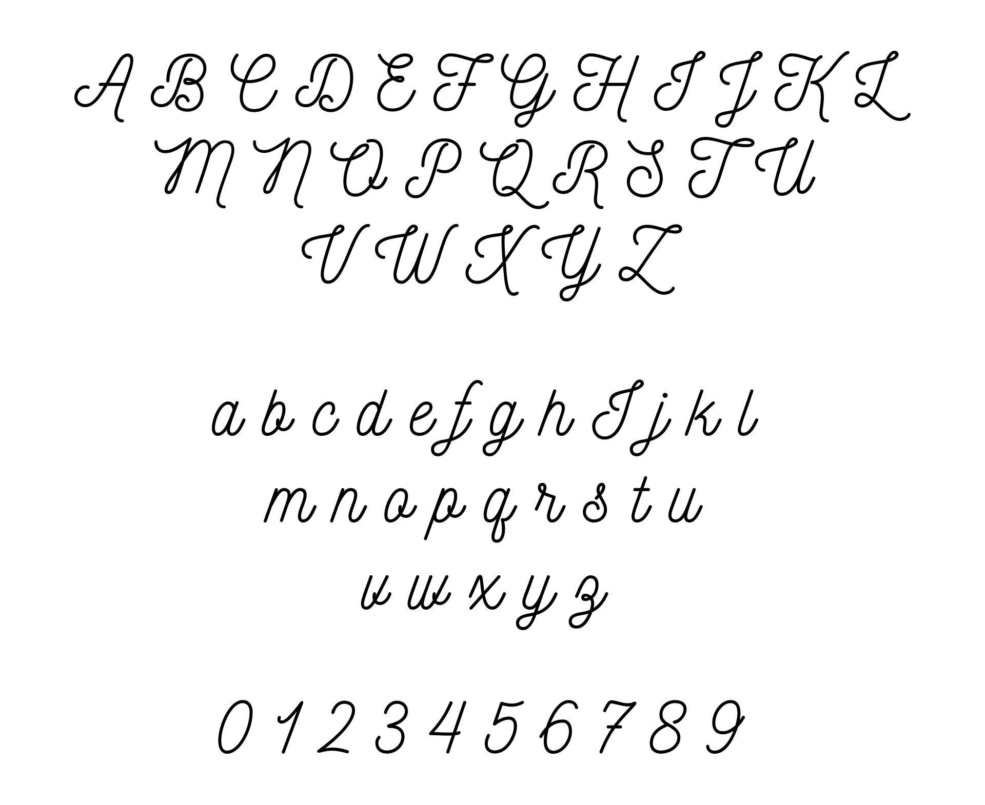 bubble letters numbers cursive fonts
