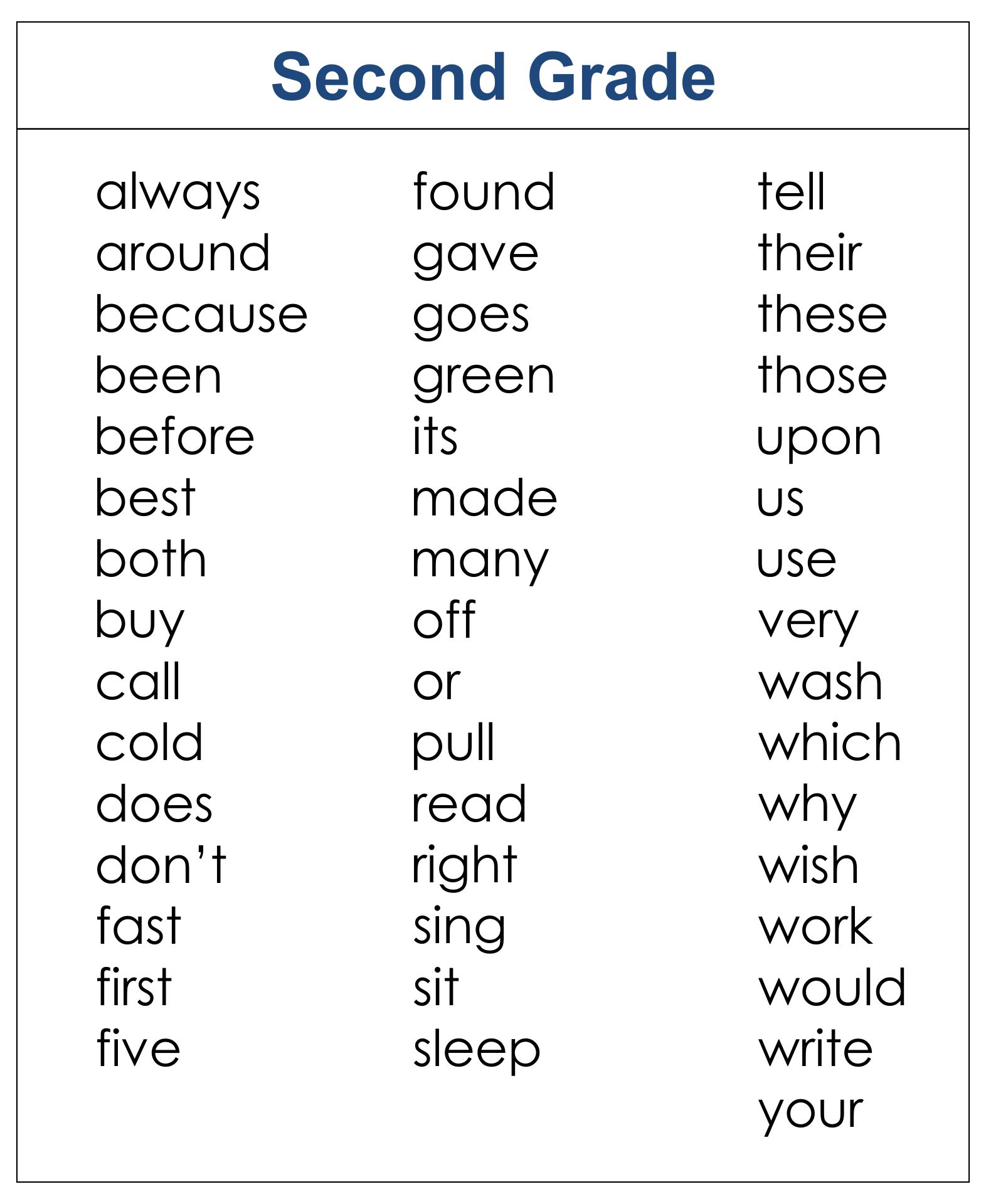 10 Best Second Grade Sight Words Printable PDF For Free At Printablee