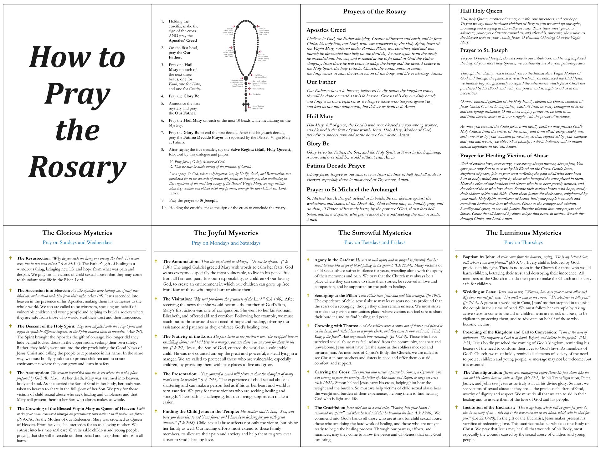 How To Pray The Rosary Printable Booklet Pdf A Scriptural Rosary To ...