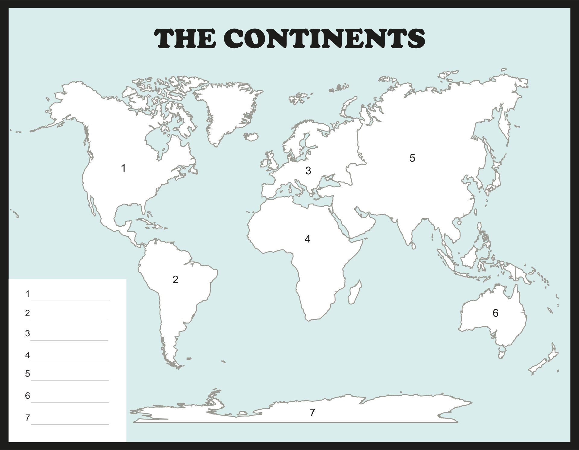 Continents And Oceans Map - 10 Free PDF Printables | Printablee