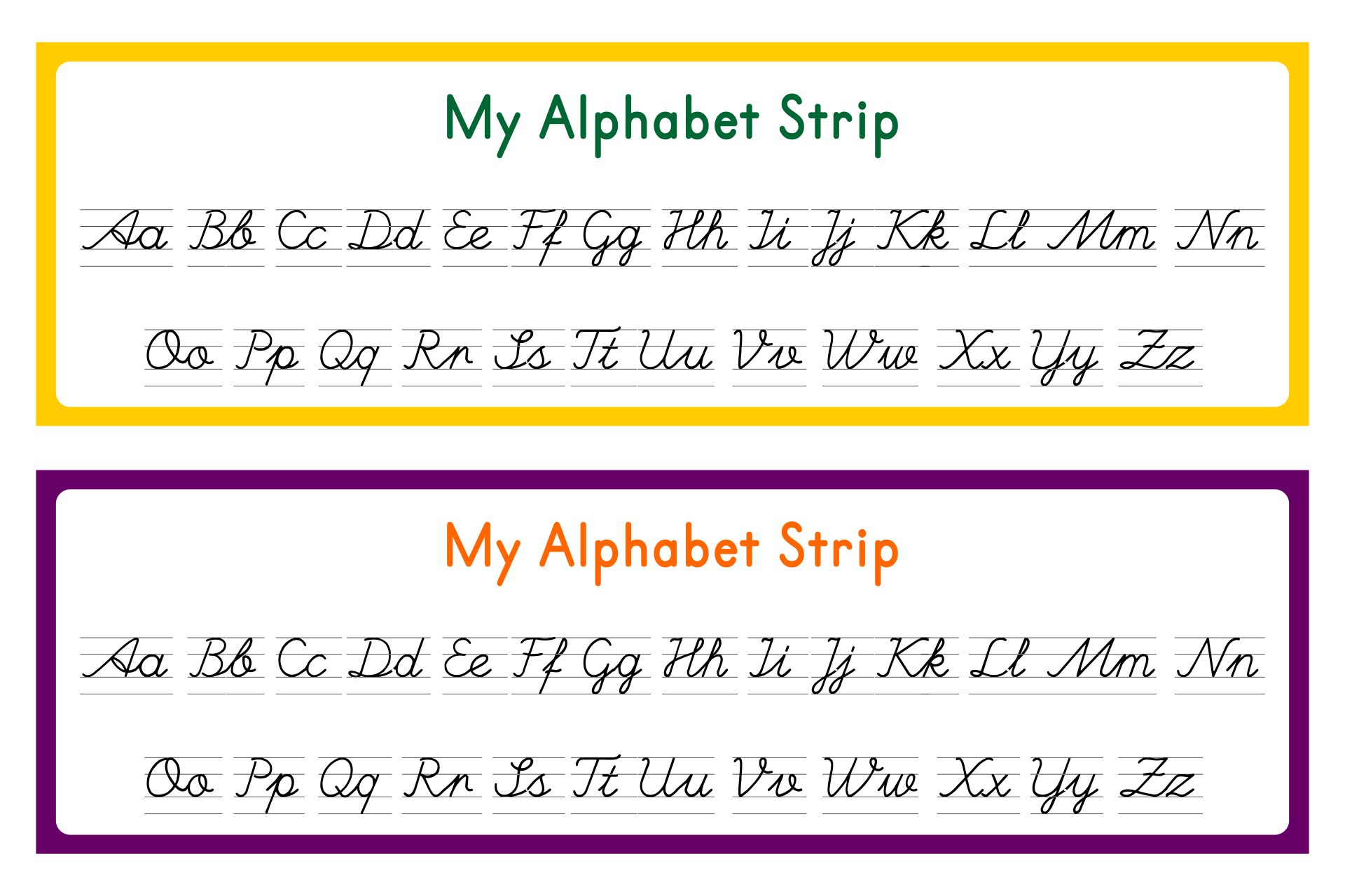 Alphabet Strip Free Printable