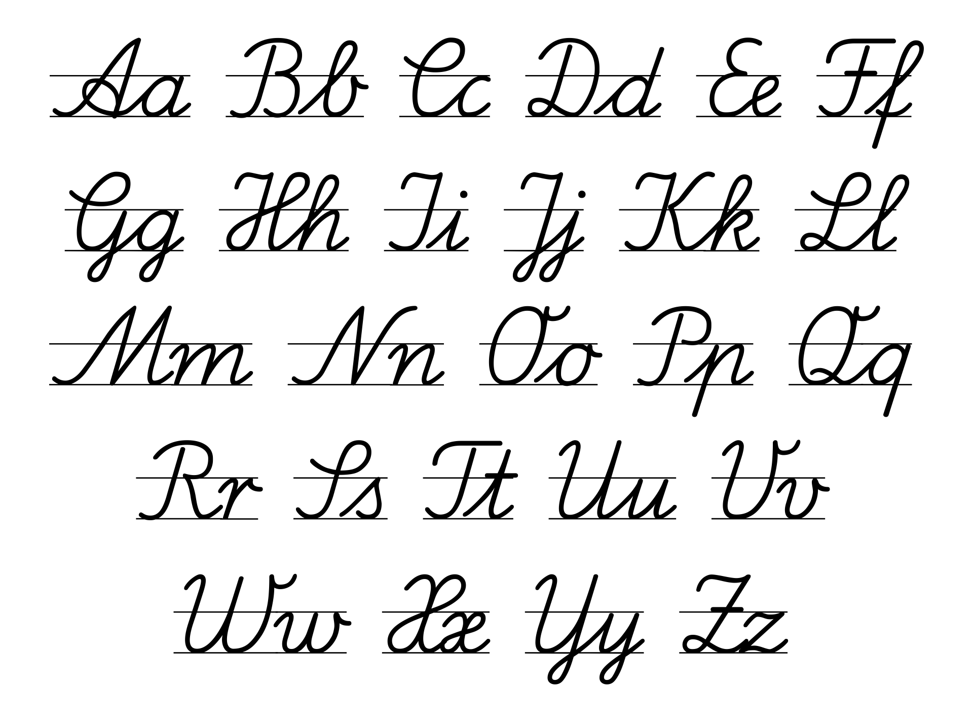 List Of Cursive Letters Uppercase And Lowercase