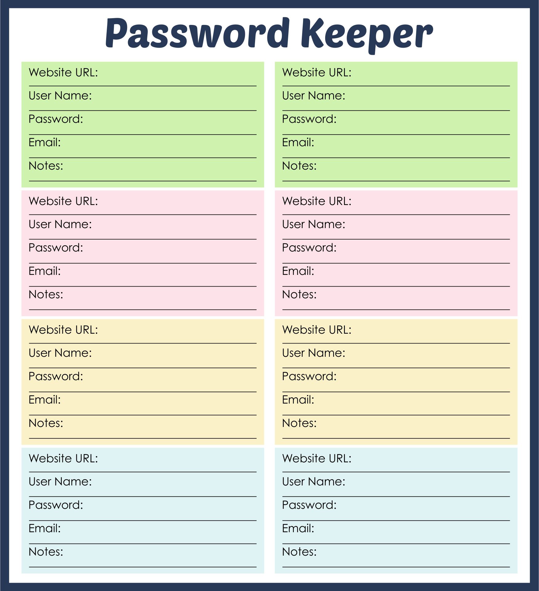 7 Best Images Of Password List Printable Template Free Printable ...