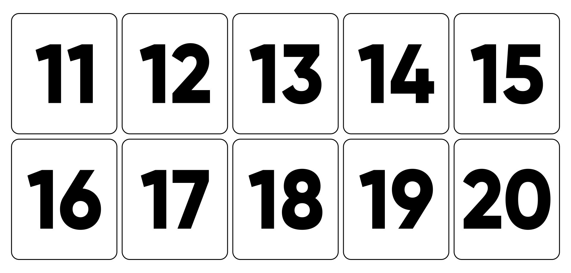 10 Best Large Printable Numbers 11 20 Printableecom Printable Cursive 