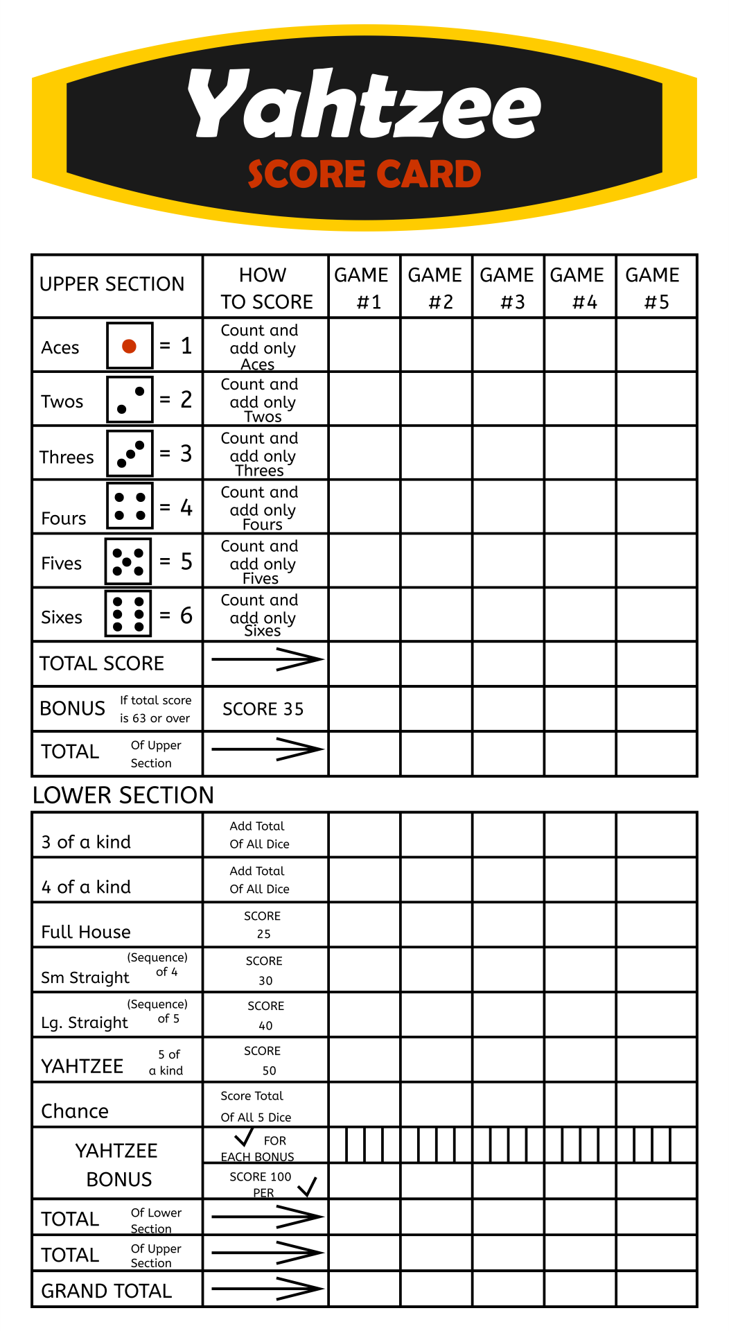 10 Best Printable Yahtzee Score Sheets PDF For Free At Printablee