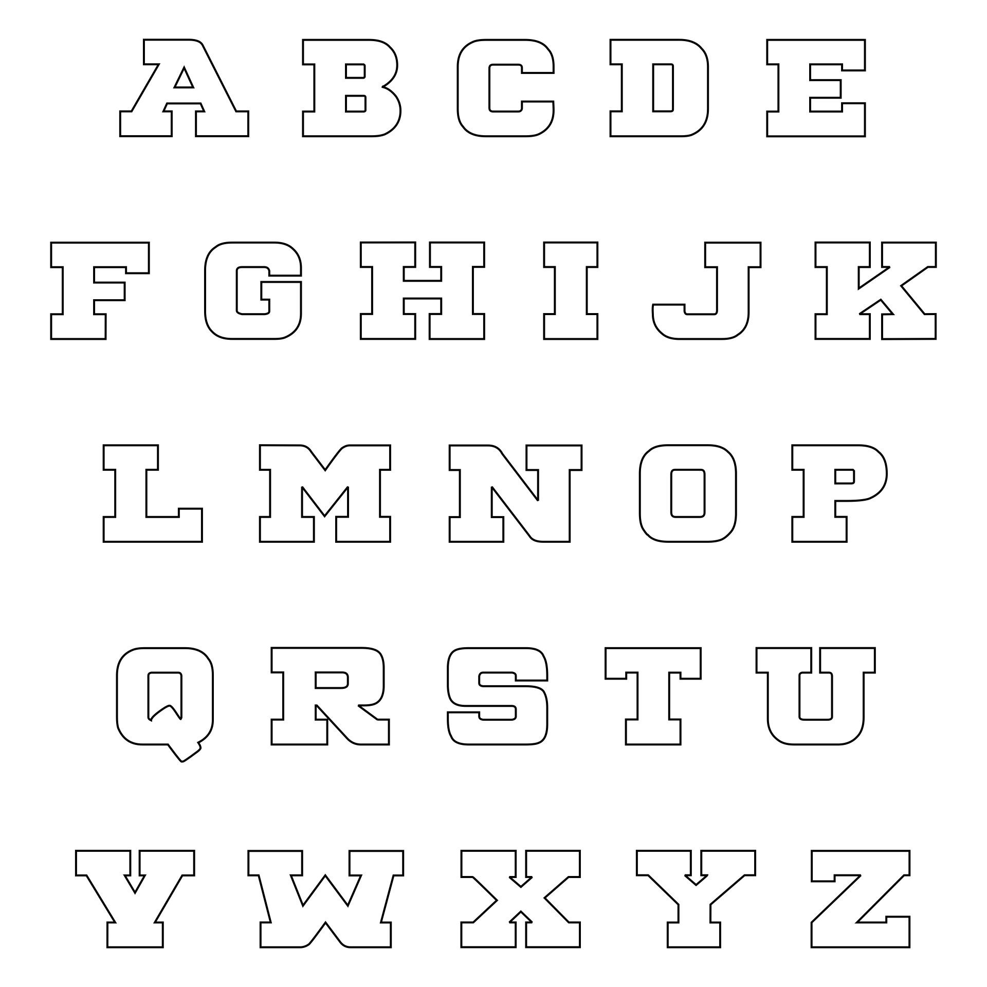 Alphabet Stencil Letters Template - 10 Free PDF Printables | Printablee