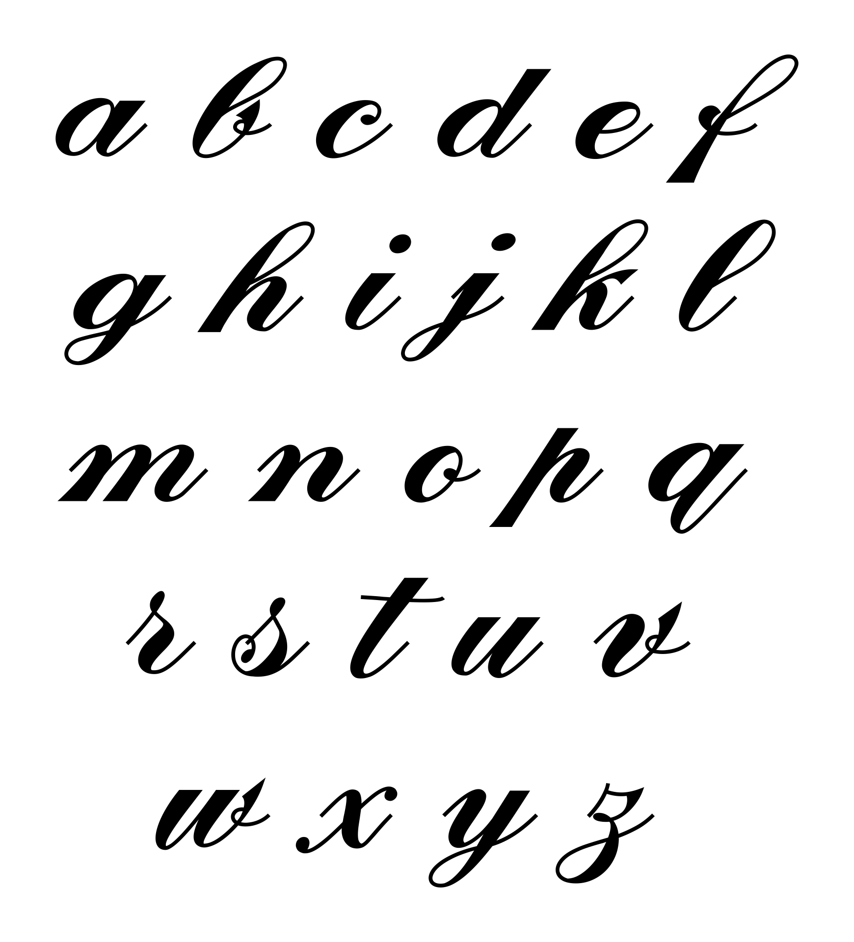 bubble letters cursive font