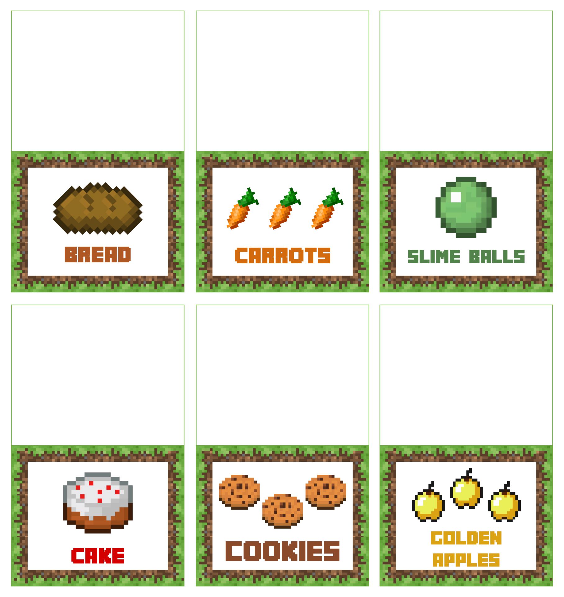 10 Best Minecraft Food Printables Card for Free at